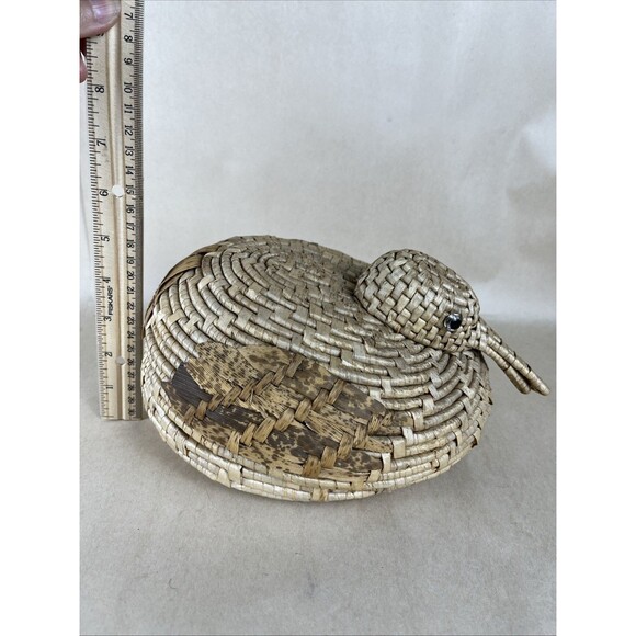 Vintage 10"‎ Duck Nesting Baskets w/ Lids Coiled Straw Folk Art Decor 4 Pc Set - Picture 12 of 12